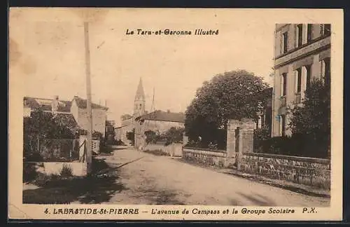 AK Labastide-Saint-Pierre, L`avenue de Campas et le Groupe Scolaire