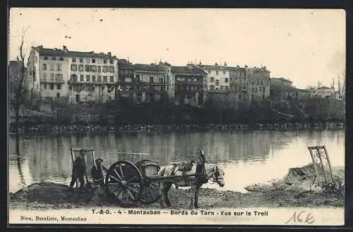 AK Montauban, Bords du Tarn, Vue sur le Treil