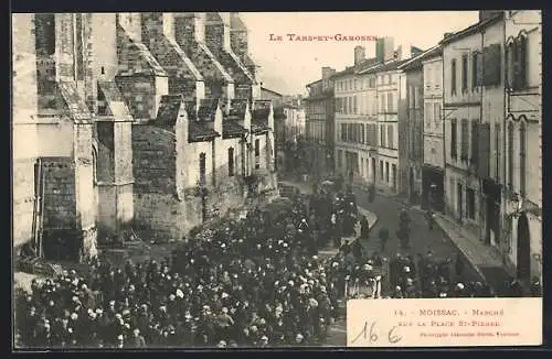 AK Moissac, Marché sur la Place St-Pierre