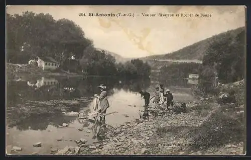 AK St-Antonin, Vue sur l`Aveyron et Rocher de Bonne