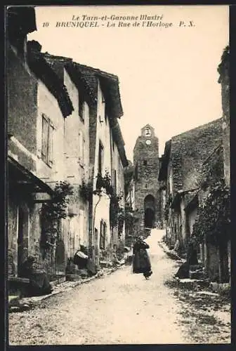 AK Bruniquel, La Rue de l`Horloge