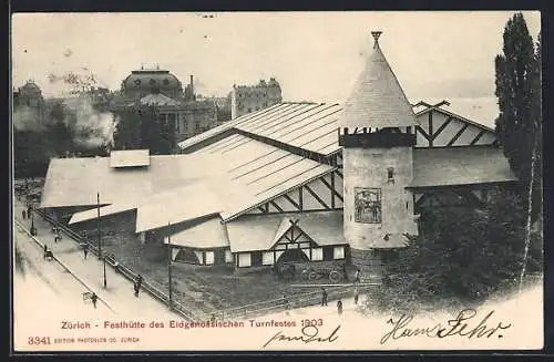 AK Zürich, Eidgenössisches Turnfest 1903, Festhütte