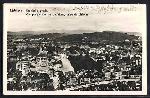 AK Ljubljana / Laibach, Razgled z grada, Vue perspective prise de château