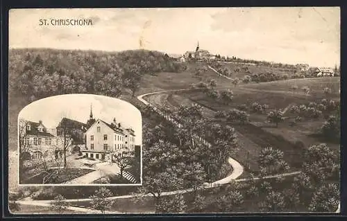 AK Basel-St. Chrischona, Blick auf das Kloster St. Chrischona