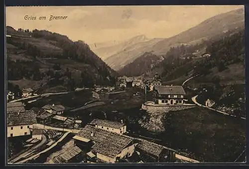 AK Gries am Brenner, Teilansicht mit Blick ins Tal