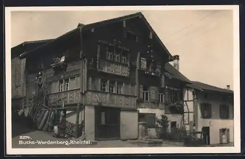 AK Buchs-Werdenberg / Rheintal, Hofpartie mit Gebäudeansicht