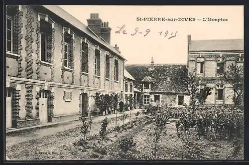 AK Saint-Pierre-sur-Dives, L`Hospice et son jardin fleuri