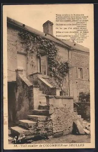 AK Colombier-sur-Seulles, Vieil escalier de Normandie