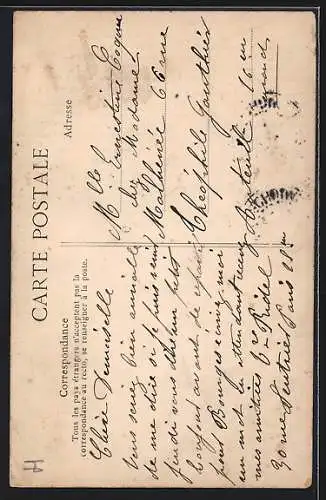 AK Bretteville-sur-Laize, Le Général à cheval avec une lettre timbrée