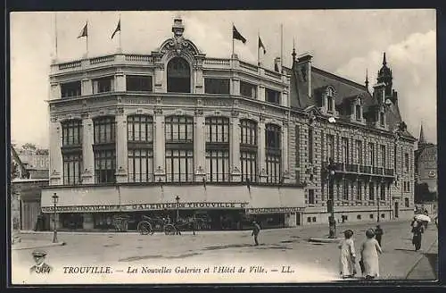 AK Trouville, Les Nouvelles Galeries et l`Hôtel de Ville