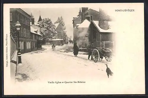 AK Pont-l`Évêque, Vieille Église et Quartier Ste-Melaine en hiver