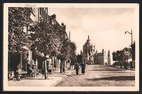 AK Lisieux, Avenue de Ste-Thérèse et vue de la basilique