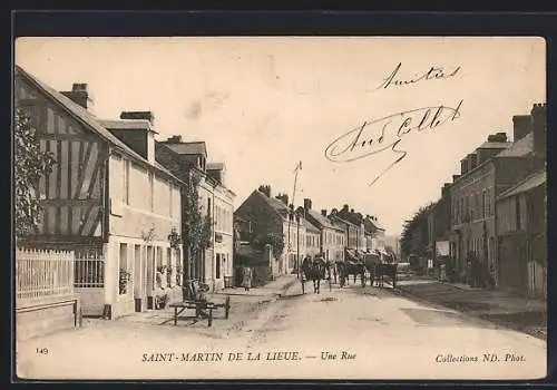 AK Saint-Martin de la Lieue, Une rue