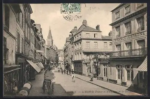 AK Lisieux, L`Hôtel de France et d`Espagne et la Grande Rue