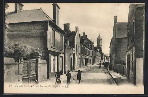 AK Courseulles, La rue de l`Église