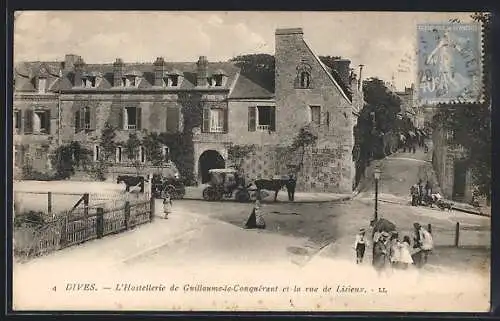 AK Dives, L`Hostellerie de Guillaume-le-Conquérant et la rue de Lisieux