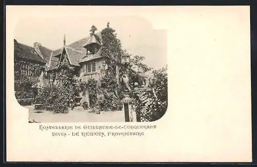 AK Dives-sur-Mer, Hostellerie de Guillaume-le-Conquérant, facade pittoresque et jardin luxuriant