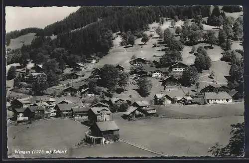 AK Wengen, Schleif, Ortsansicht aus der Vogelschau