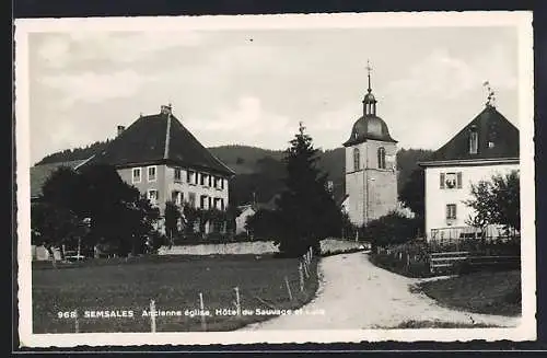 AK Semsales, Ancienne eglise, Hotel du Sauvage et cure