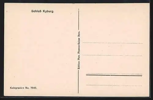 AK Kyburg, Schloss Kyburg, Ortsansicht mit pflügendem Bauer, Pferde- u. Ochsen-Gespann