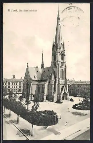 AK Basel, Blick auf die Matthäuskirche