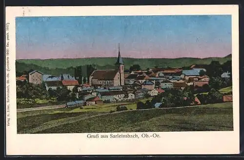 Luna-AK Sarleinsbach /Ob.-Oe., Ortsansicht mit der Kirche