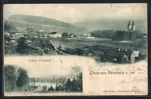 AK Vormbach am Inn, Ortsansicht und Schloss