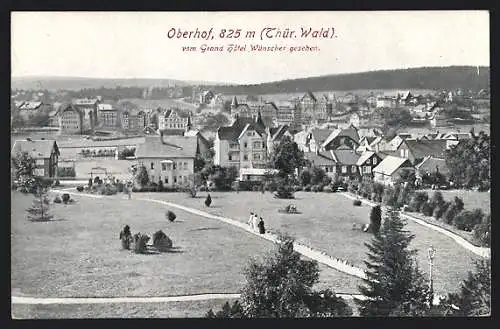 AK Oberhof / Thür. Wald, Ortsansicht vom Grand Hotel Wünscher gesehen