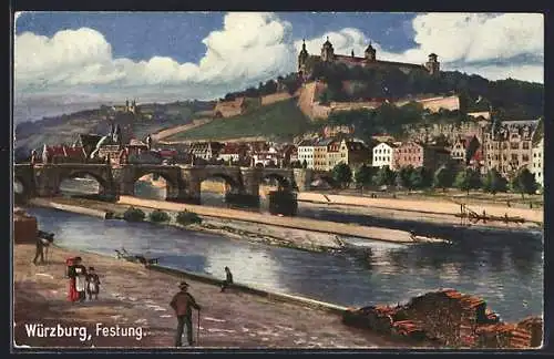 AK Würzburg, Blick zur Festung