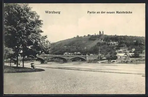 AK Würzburg, Partie an der neuen Mainbrücke