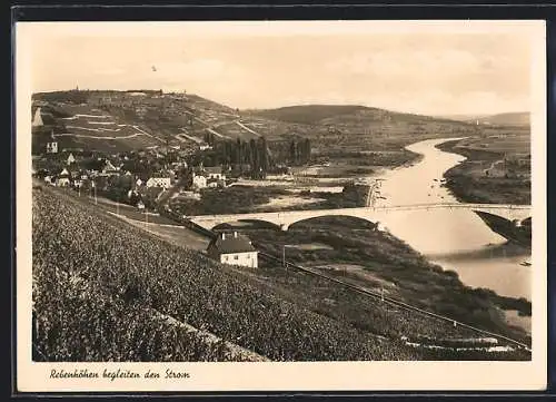 AK Randersacker am Main, Ortsansicht mit Fluss aus der Vogelschau