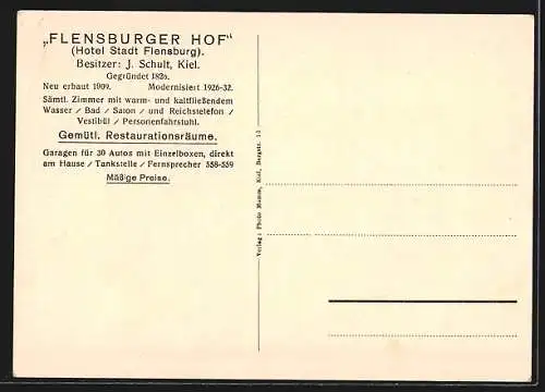 AK Kiel, Hotel Flensburger Hof, Gästeraum II