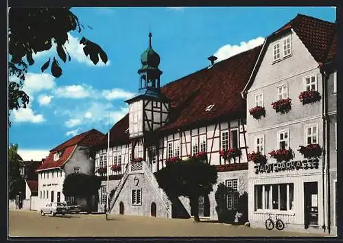 AK Ostheim /Rhön, Rathaus und Stadtsparkasse