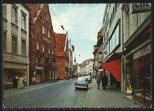 AK Oldenburg / O., Strassenleben auf der Langestrasse, Auto Opel