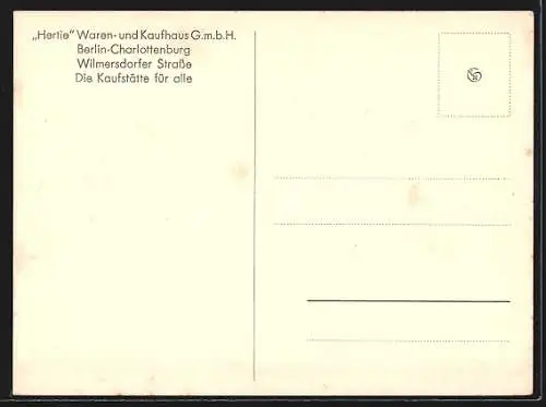 AK Berlin-Charlottenburg, Hertie Warenhaus, Wilmersdorfer Strasse