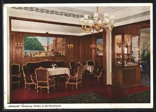 AK Hamburg-Neustadt, Kaffeehaus-Konditorei Alstereck, Jungfernstieg 51, J. Kretschmar