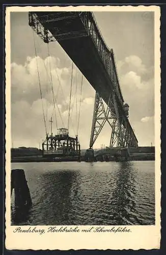 AK Rendsburg, Hochbrücke mit Schwebefähre