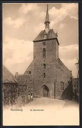 AK Rendsburg, Blick auf St. Marienkirche