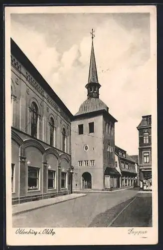 AK Oldenburg i. Oldbg., Strassenpartie mit Lappan