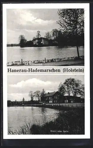 AK Hanerau-Hademarschen, Am Mühlenteich, Hotel zum Zolln