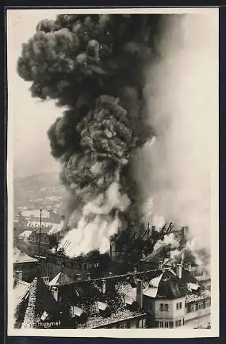 AK Stuttgart, Schloss-Brand 3 Tage vor Weihnachten 1931