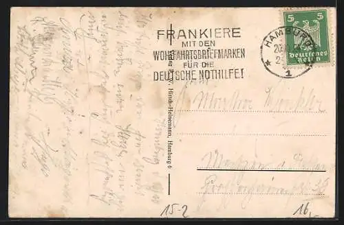 AK Hamburg, Zeppelin Z. R. III über der Stadt