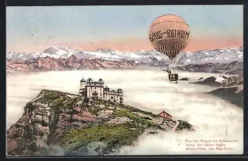 AK Rigi-Kulm, Ballon über dem Nebelmeer