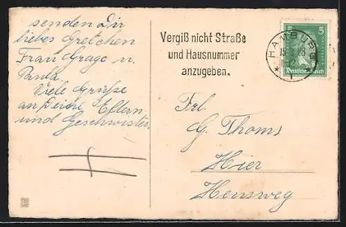 AK Kleiner Schornsteinfeger zieht ein Mädchen an der Schürze, Geburtstagsgruss