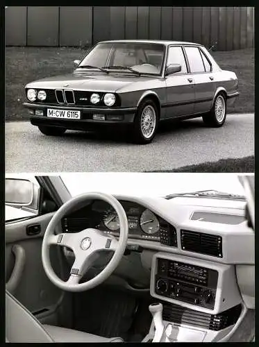 Fotografie Auto BMW M5, Sport-Limousine Aussen & Cockpit-Ansicht, Modell 1986, Werkfoto