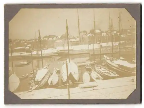 3 Fotografien unbekannter Fotograf, Ansicht Le Havre, Segeljacht Florentina II, Kundschafter für russisches Geschwader