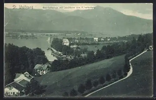 AK St. Wolfgang, Bahnhofstrasse mit Leuchtturm vom Kalvarienberg