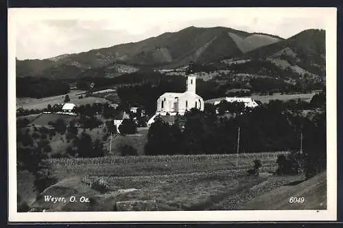 AK Weyer /O. Oe., Ortspartie mit Kirche