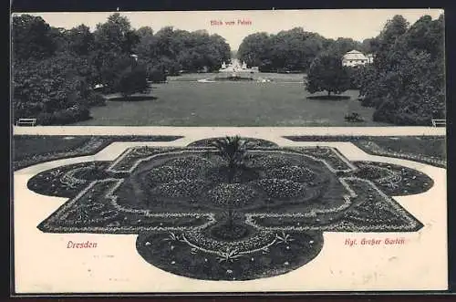 AK Dresden, Grosser Garten, Blick vom Palais