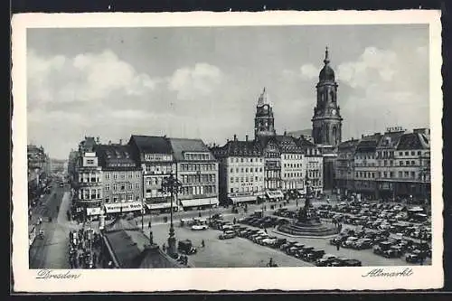 AK Dresden, Altmarkt, von oben gesehen